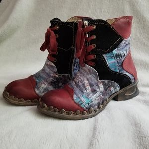 🇵🇹 ROVERS 42003 Low Heel Leather Lace Up Ankle Boot size 6.5 US / 37 EU